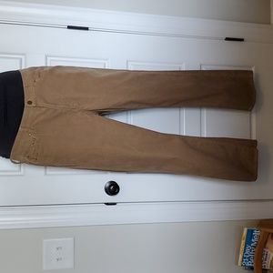 Khaki corduroy boot leg pant